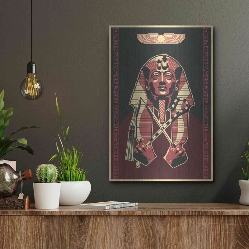 Art mural en métal «Pharoah» Luxe, H 16 po x l 12 po x P 0,13 po