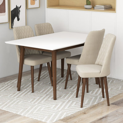 Kenwrick 4 - Person Solid Wood Top Four Leg Dining Set