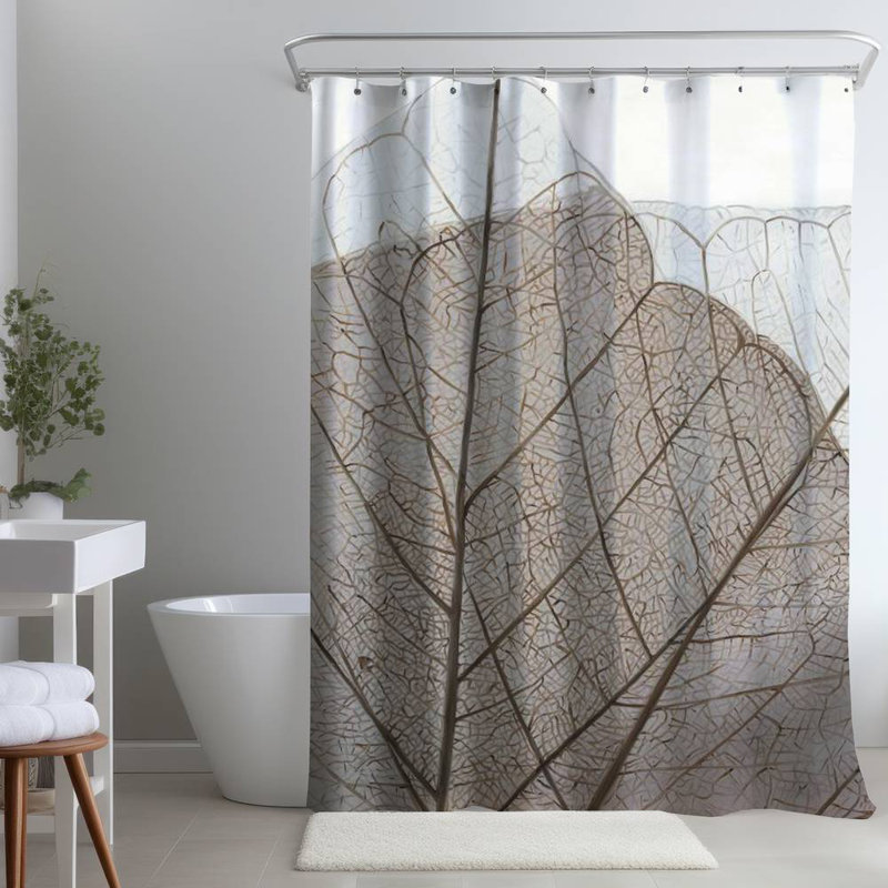 Floral – Polyester Shower Curtain, Dye Sublimation Print, 71" W × 74" L