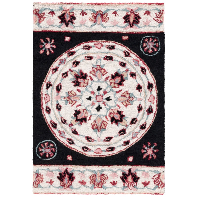 Dajsha Hand Tufted Wool Floral Rug, Rectangle 2' x 3'