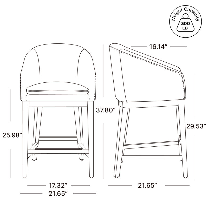 Tabouret de comptoir Bethea, Brown