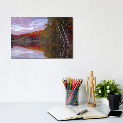Sunset Glow on Council Lake 1 Piece Wrapped Canvas Wall Art