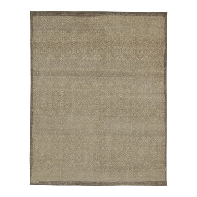 Rug & Kilim’S Distressed Tribal Rug In Beige And Gray Geometric Patterns
