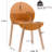 Indoor Dining Living Room, 4 Tropical Orange Chairs, Red Oak Wood Legs, Industrial-Grade Pp Seat, Waterproof Scratch, Hand Solid Oak, Commercial-Grade Strength, Floor-, Adaptive Ergonomic, Thickened-188286525
