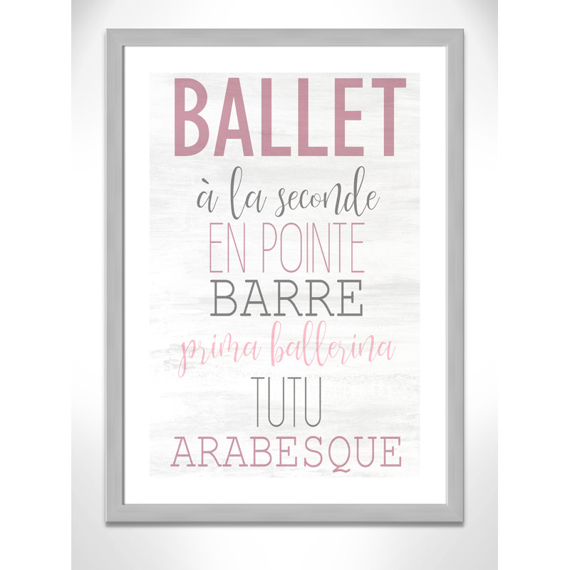 Ballet toute la journée 2, H 36,5 po x l 26,5 po x P 0,63 po, Cadre argenté