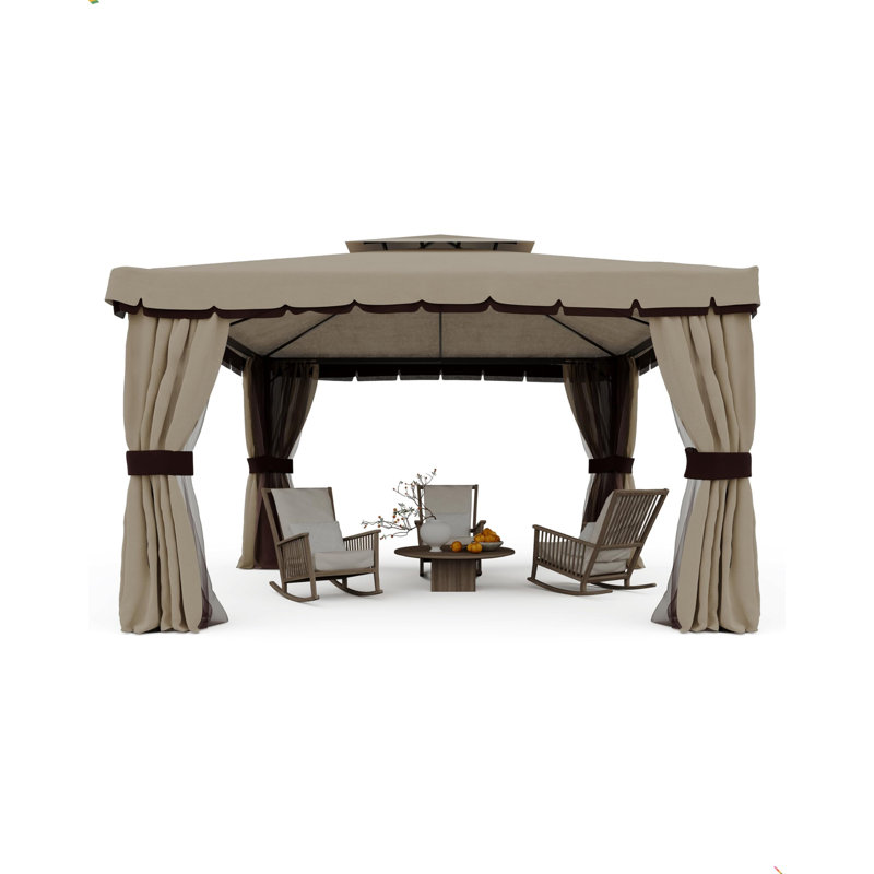 Pavillon de jardin en métal, H 106 po x l 157 po x P 157 po