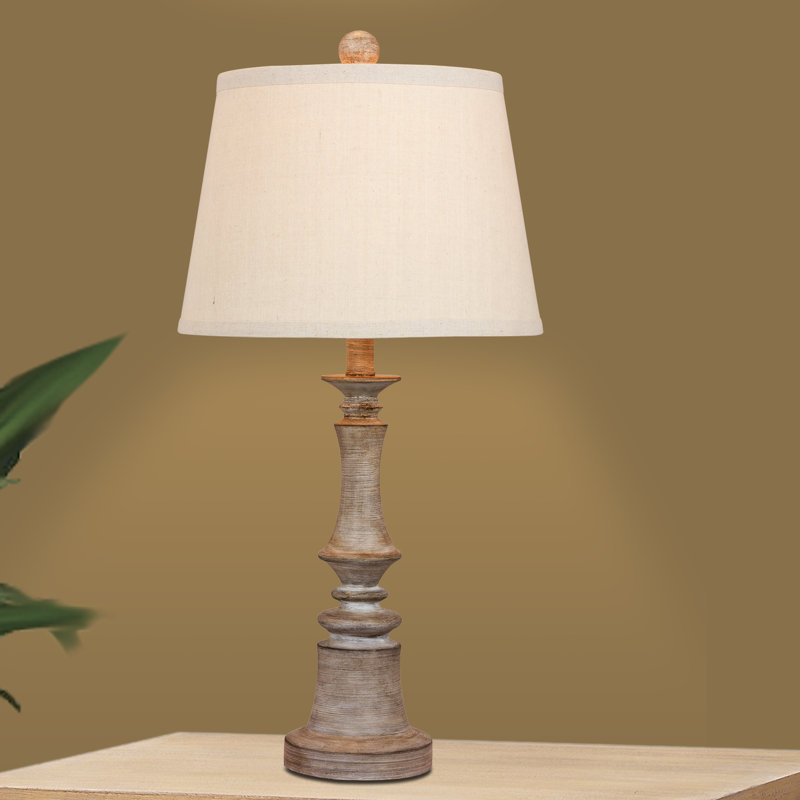 Roxann Resin Table Lamp, Cream, Gray