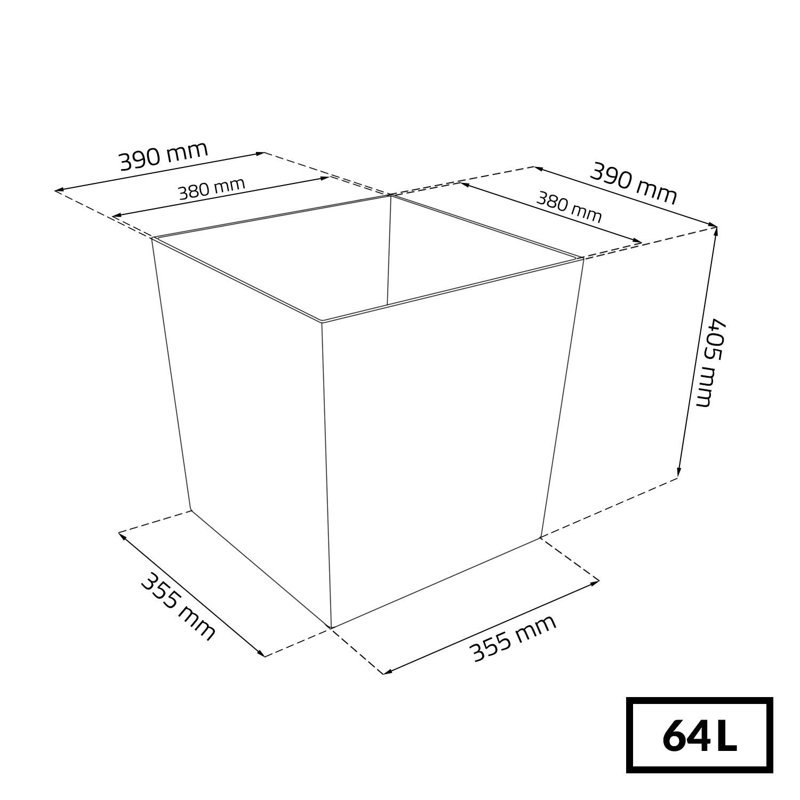 Petty Planter Box, White, 41 cm H x 40 cm W x 40 cm D
