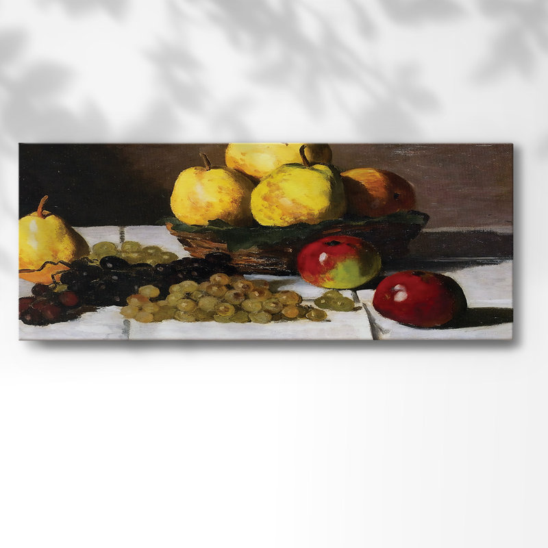 Nature morte avec poires et raisins, 1867, reproduction sur toile, H 12 po x l 30 po x P 1,5 po