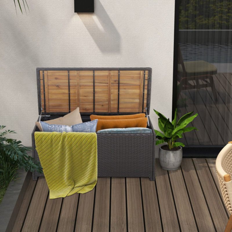 45 Gallon Outdoor Storage Bench With Zippered Liner