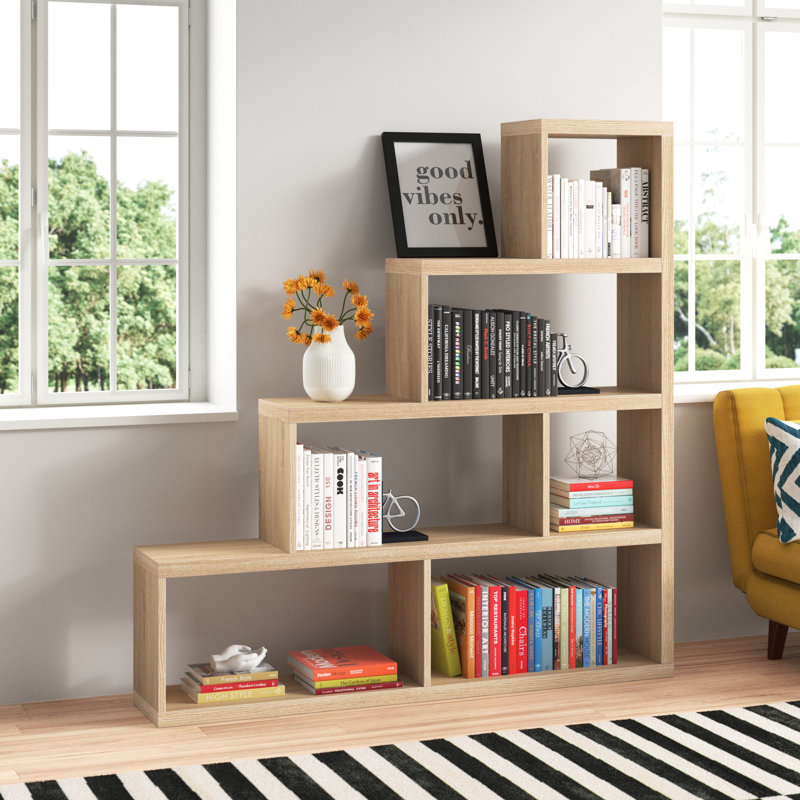Accomac 163 cm H x 155 cm W Etagere Bookcase, Grey