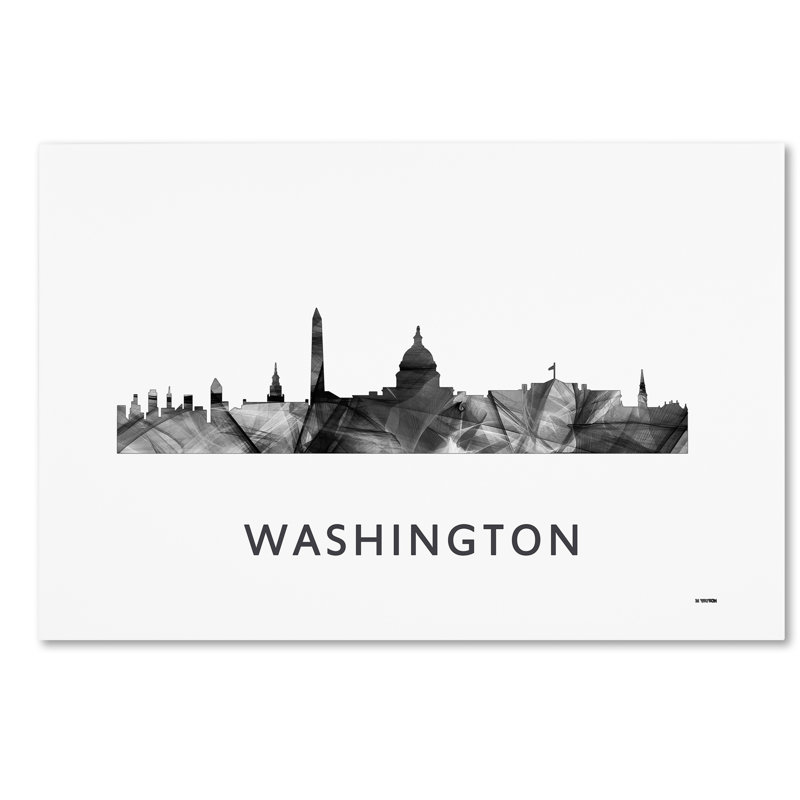 « washington dc horizon wb-bw », impression sur toile tendue, H 12 po x l 19 po x P 2 po