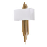 Keaney 1 Light Brass Rod Wall Sconce With Shade