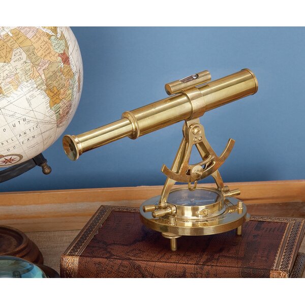 Vintage Antique Style Solid Brass Telescope & Wood Tripod – Early Home Decor
