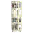 4-Tier Steel Bookshelf with Rotating Wheels and Easy Assembly-1712822569