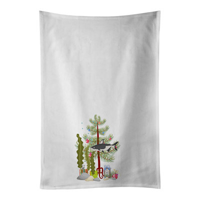Ensemble de 2 serviettes de cuisine irisées Shark Merry Christmas