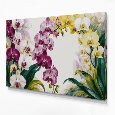Art mural sur toile, "Botanical Orchids Beige"