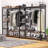 47.24" Rustic Brown Free-standing Closet Organizer with 6 Storage Shelves and Hanging Bar, Large Standing Clothes Garment Rack
