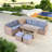 6-piece All Weather Pe Rattan Sofa Set With Adjustable Seat, Storage Box, Removable Covers And Tempered Glass Top Table