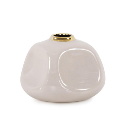 Christana Concaved Ceramic Vase- Short