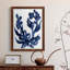 Indigo brossé Blooms I, toile encadrée de qualité supérieure - prête à être accrochée-1129090198-1129090205