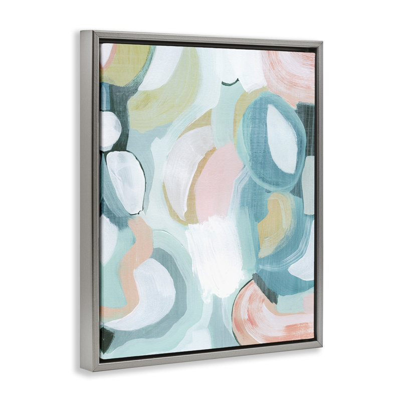  «Pastel Round Forms», art mural encadré flottant par Grace Popp, Cadre flottant gris lustré, H 21 po x l 17 po