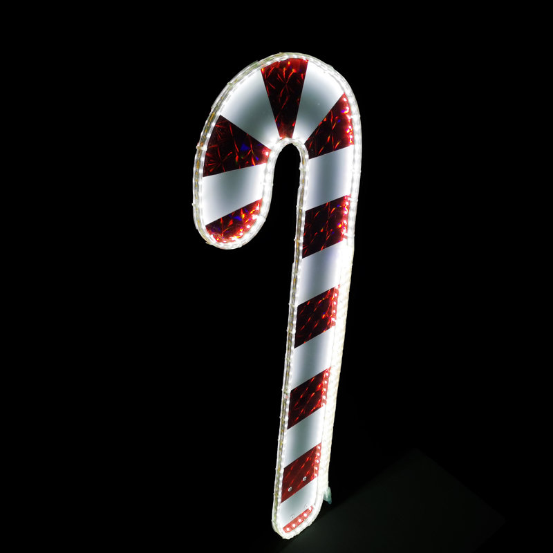 Lampe de Noël de Noël en forme de canne à sucre pour l'intérieur et l'extérieur 13 x 36 110 V