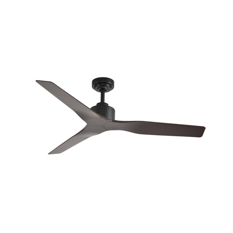 Ventilateur de plafond intérieur / extérieur 52 po sans lumière Kantor, sans télécommande, ventilateur de plafond sans lumière - noir mat et brun foncé