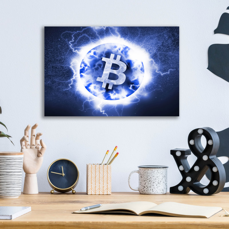 "Crypto Eclipse Bitcoin Btc" par Valentyn Artemenko, H 12 po x l 16 po x P 0,13 po