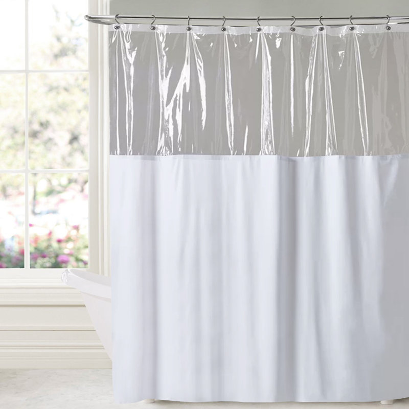 Rideau de douche en vinyle robuste de haut calibre 10, Blanc, H 72 po x l 72 po