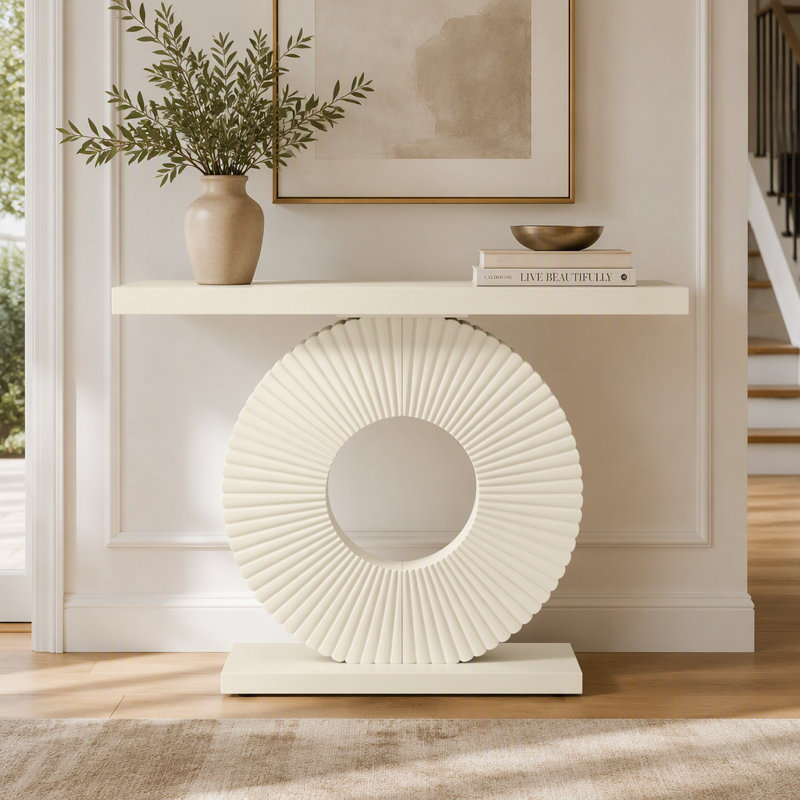 Canapé moderne en bois avec base géométrique, white, white, White