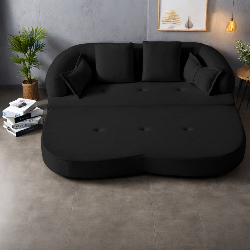Canapés-lits pliables à compression, canapé-lit 2 places en chenille pour petite maison