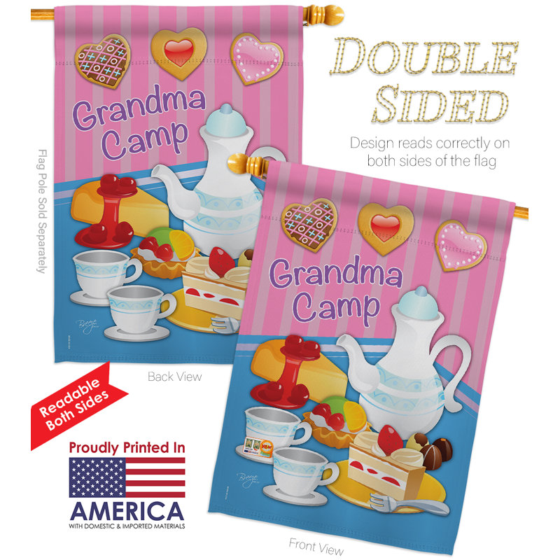 Ensemble de drapeaux en polyester 40 x 28 po Grandma Camp