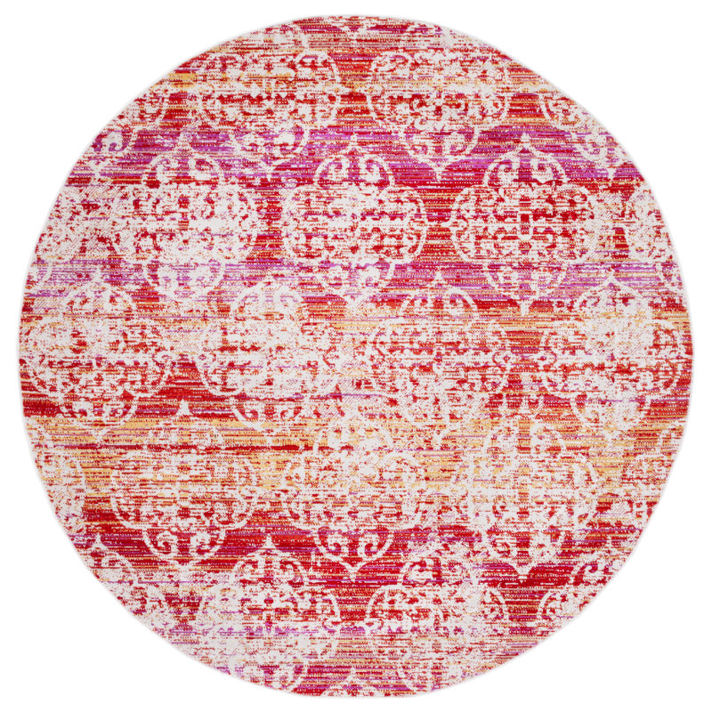 Griffeth Performance Geometric Indoor/Outdoor Area Rug, Round 6'7"