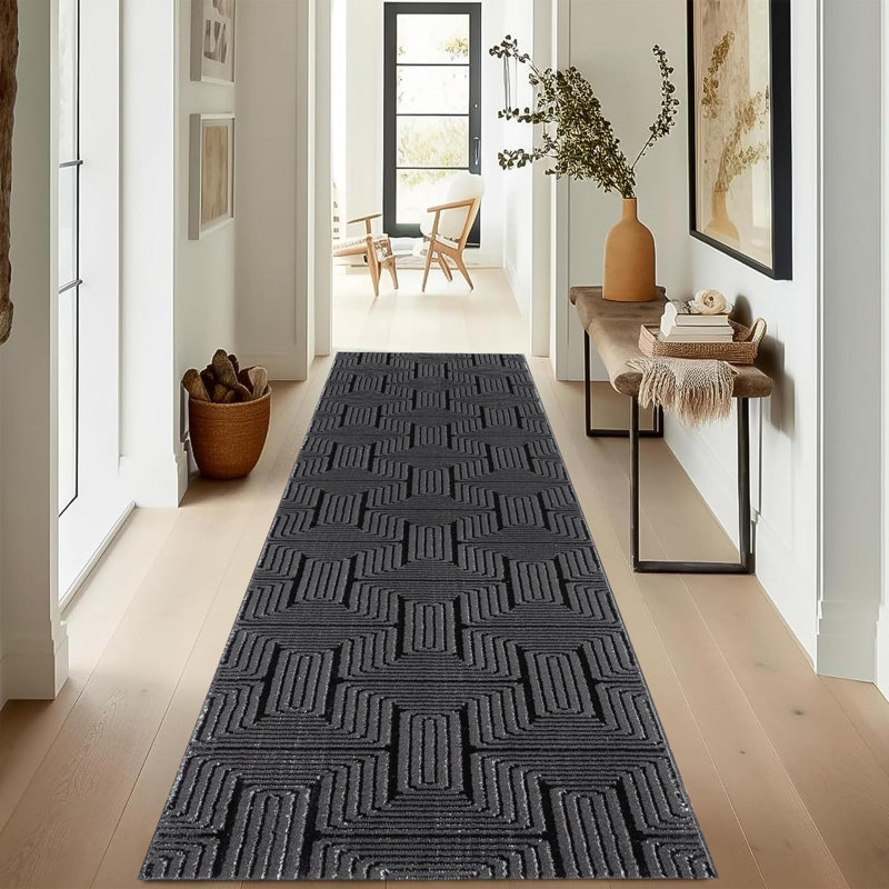 Demica Abstract Berber Indoor / Outdoor Area Rug, Runner 60 x 300 cm