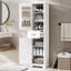 Grande armoire de rangement autoportante pour salle de bain avec tablettes réglables et tablettes de porte-1859321084