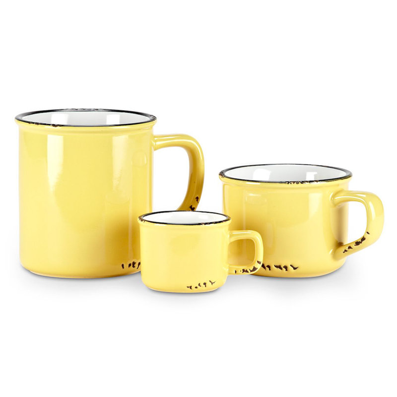 Tasse à cappuccino émaillée Naniouni, Jaune