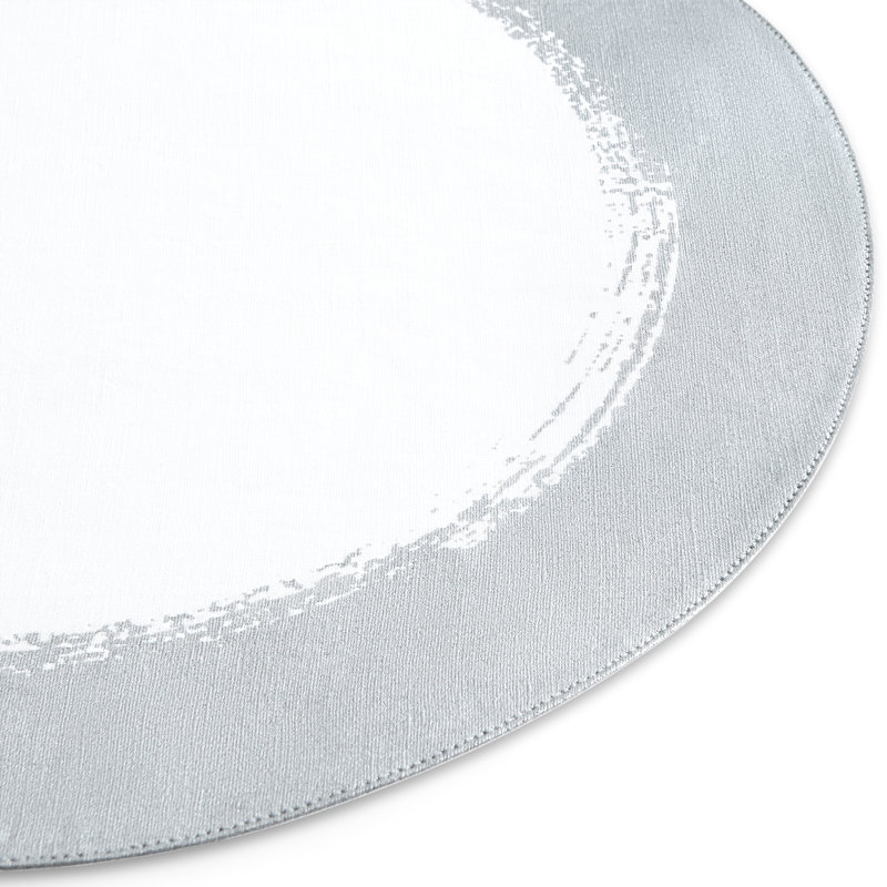 Ensembles de table ronds Villeroy & Boch à motif de coups de pinceau métallisés, lot de 4, blanc/argent - 38 cm x 38 cm