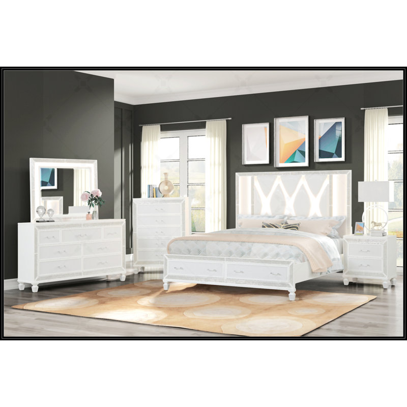 Crystal Queen Storage Bed