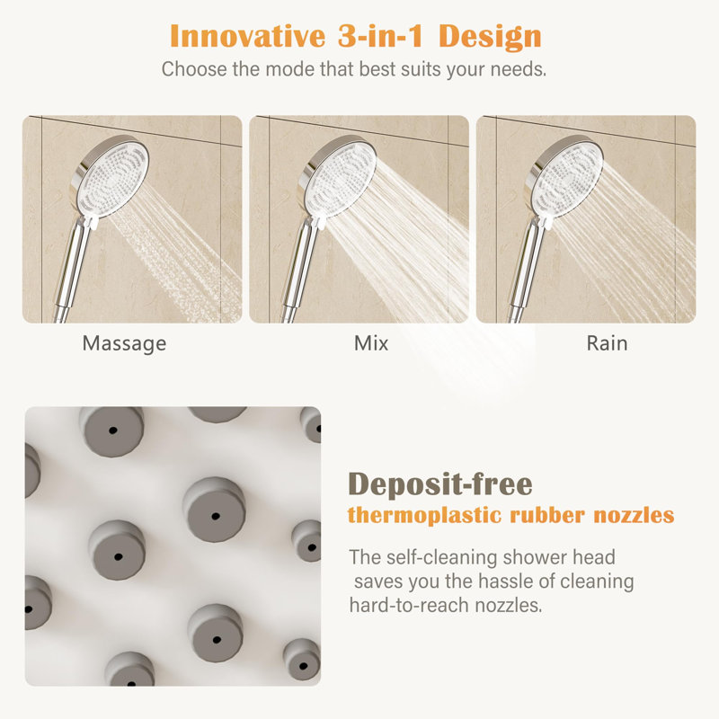 Dual Shower Head, Stainless Steel