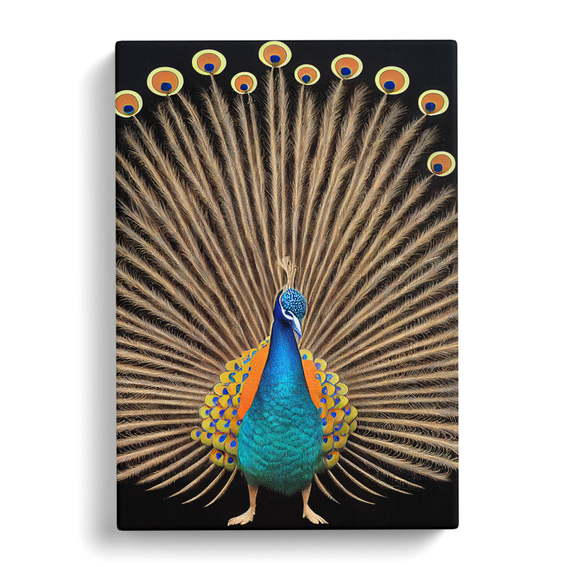 Feathers Of A Peacock - Wrapped Canvas, 60cm H x 40cm W x 3cm D