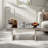 Luxury Rectangular Mirror Coffee Table With Fluted Tempered Glass And Rounded Edges