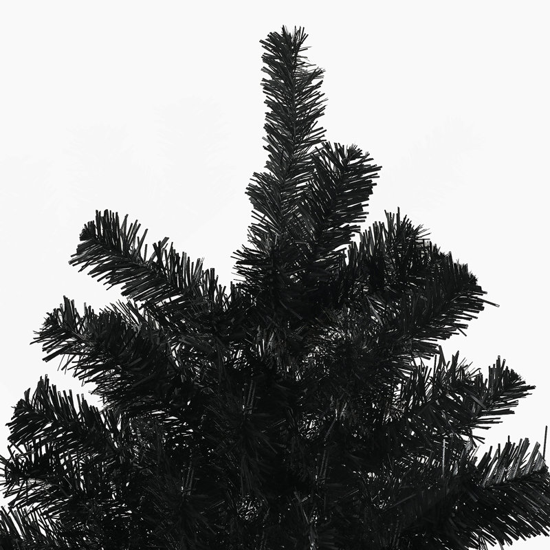 Arbre de Noël artificiel régulier (double) avec aiguilles noires, Non, Noir, H 7,38 pi