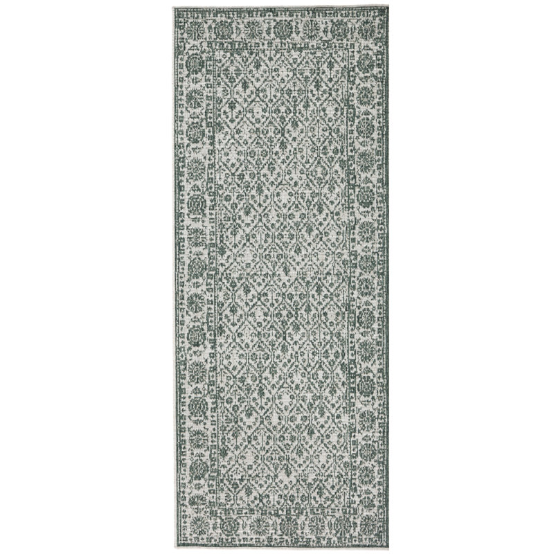 Curacao Flatweave Green Rug, Runner 80 x 250 cm