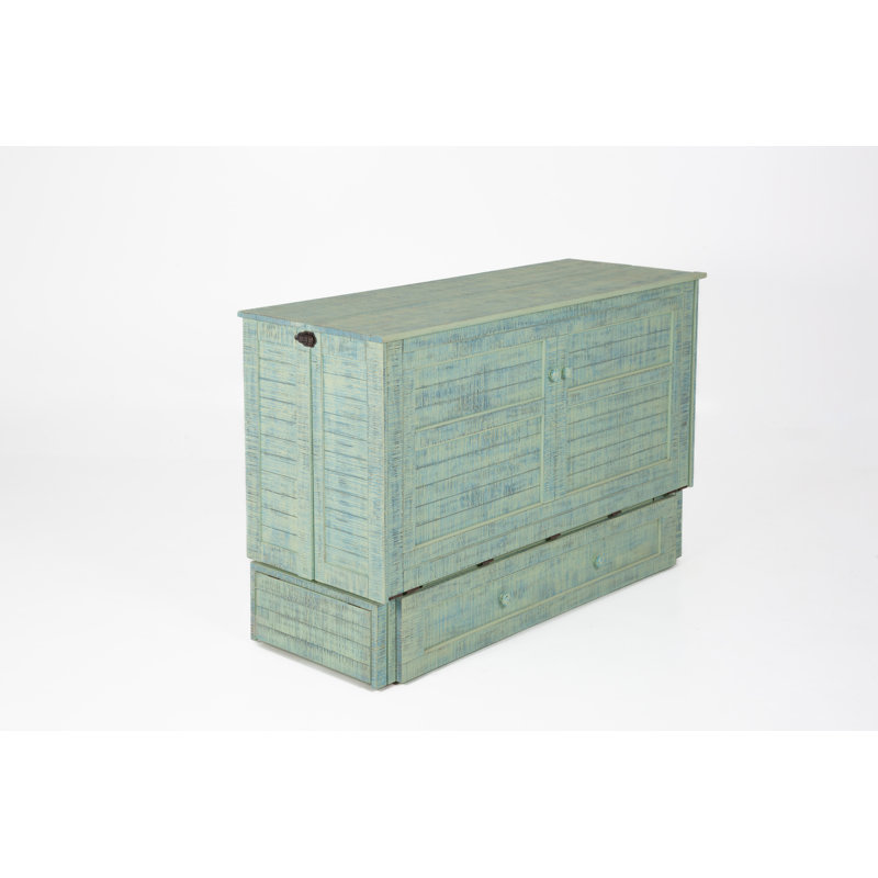 Lit-armoire avec grand lit Luka, Menthe