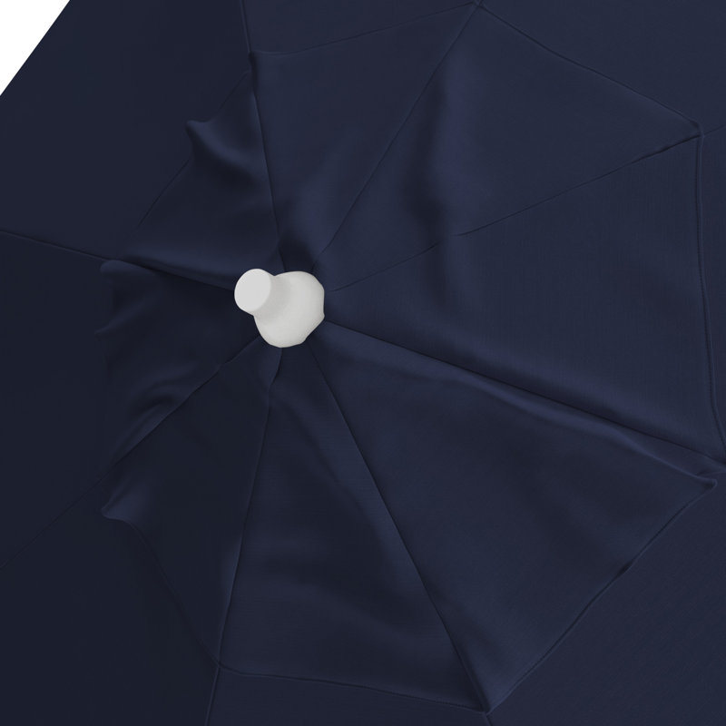 Parasol de marché en aluminium 7,5 pi avec manivelle inclinable en oléfine, Bleu marine-oléfine