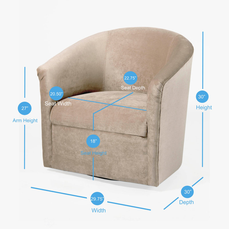 Karcher Upholstered Swivel Armchair, Sand Polyester