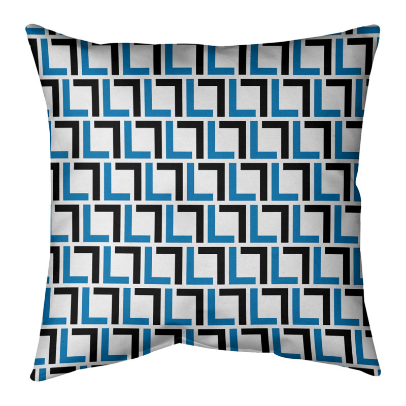 Housse de coussin Detroit Football Luxury, 14 po x 14 po, Gris/Bleu/Noir, Simili daim