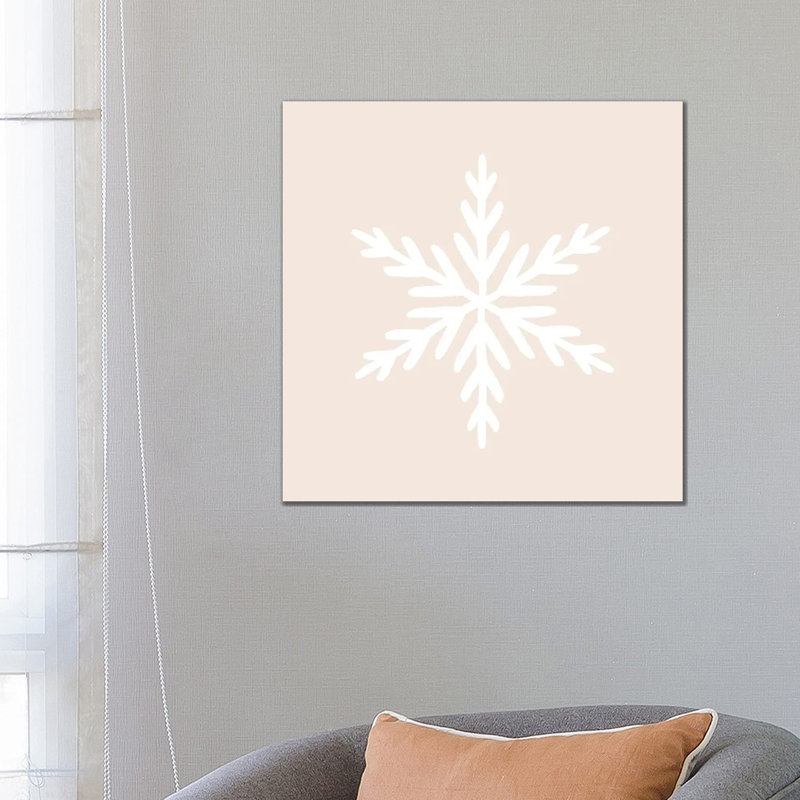 Snowflake 1 Piece Wrapped Canvas Wall Art, 66.04 cm H x 66.04 cm W x 3.175 cm D
