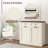 Double Tilt Out Laundry Hamper Cabinet, Modern Farmhouse Trash Can Cabinet W/2 Drawers, Wooden 20 Gallon Hidden Garbage Cabinets With 2 Laundry Storage Baskets For Kitchen And Bathroom-2120064699